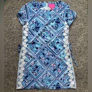 Lilly Pulitzer Womens Romper in Blue and White Floral